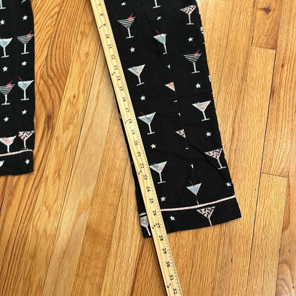 PJ Salvage pajama bottoms, black with martini glasses, size XS or S, soft, cozy. - Picture 4 of 8